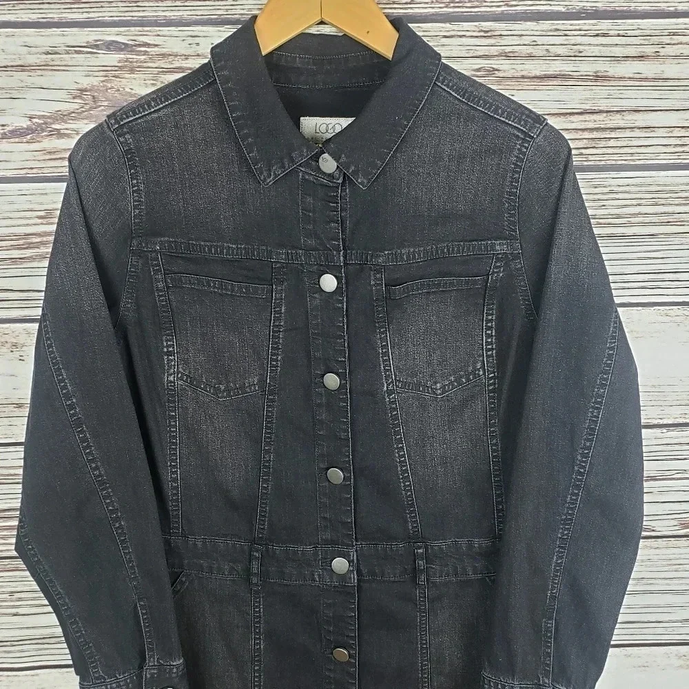LOGO by Lori Goldstein Sz 2 Denim Duster Jacket